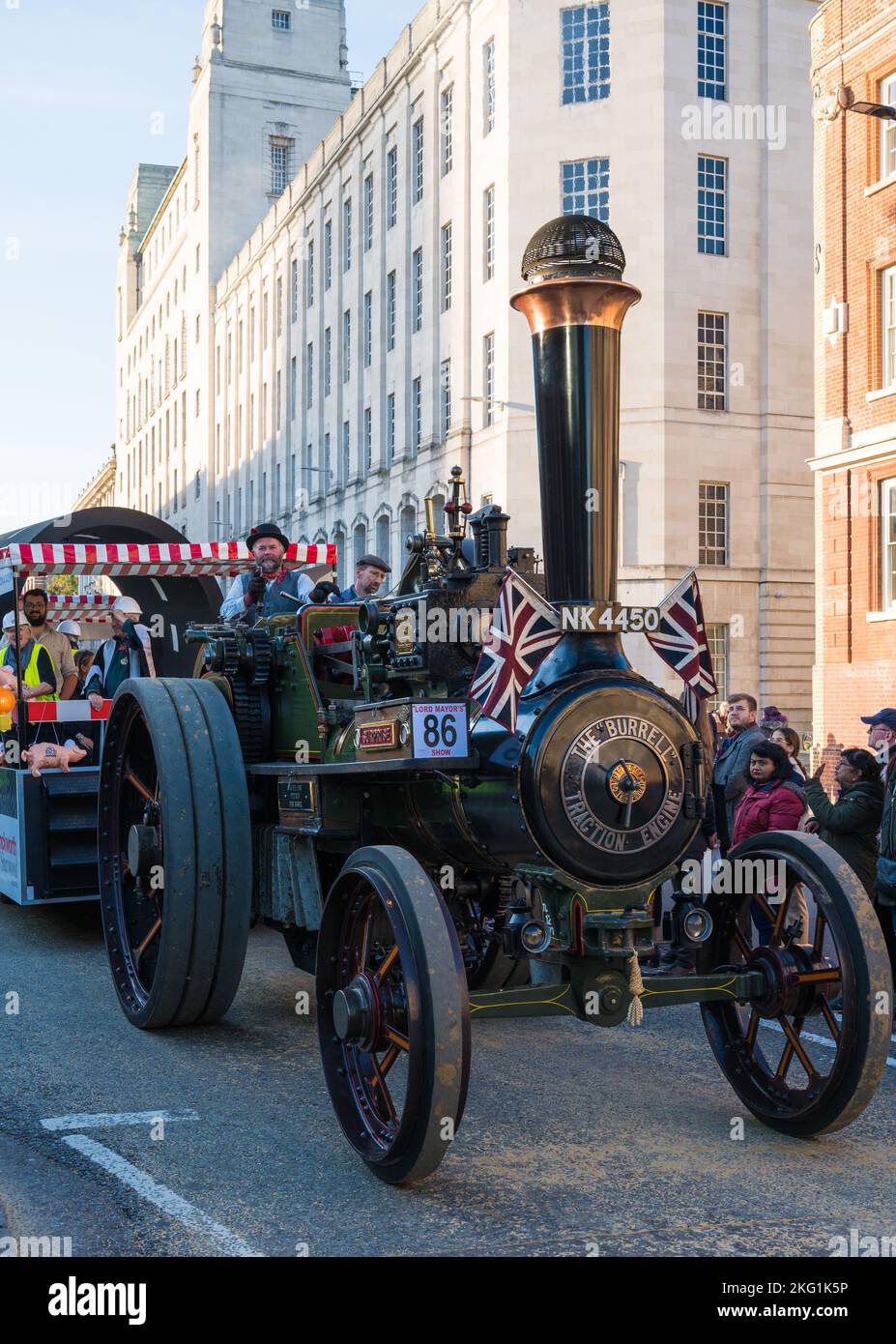 Burrell Dampflokomotive nimmt an der Lord Mayors Show 2022 Teil. City of London, England, Großbritannien Stockfoto