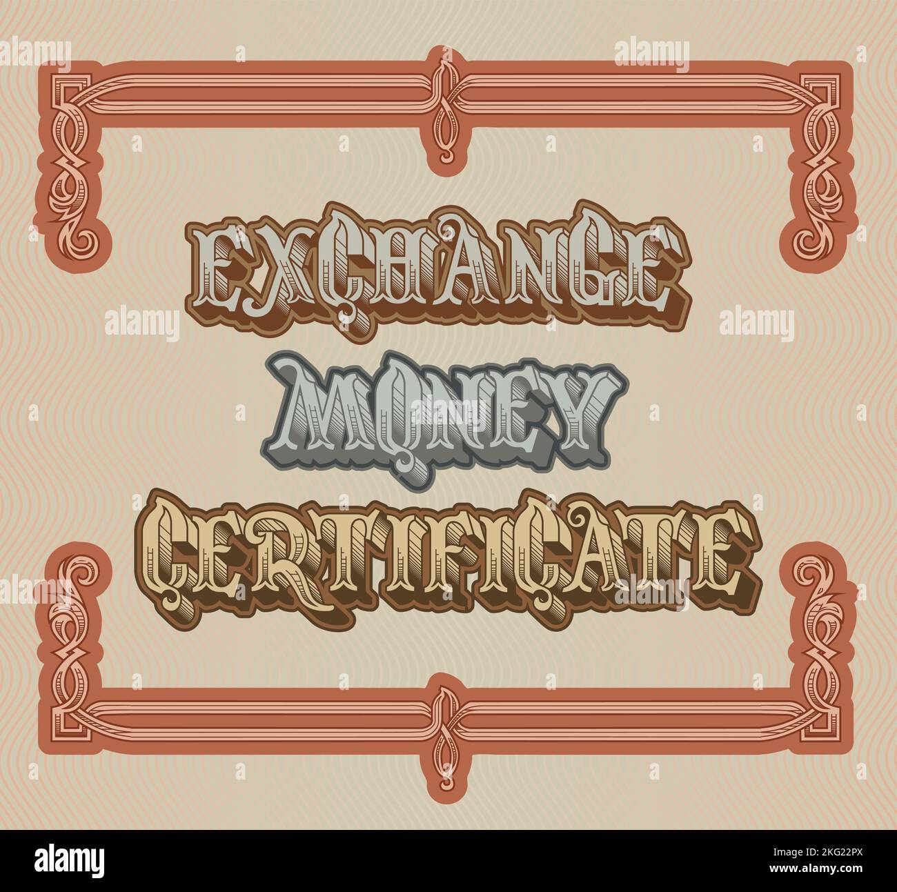 Vektor finanzielle Schriftzüge, Rahmen und Ornamente. EPS-8 durch Gruppen und Ebenen getrennt für eine einfache Bearbeitung. Stock Vektor