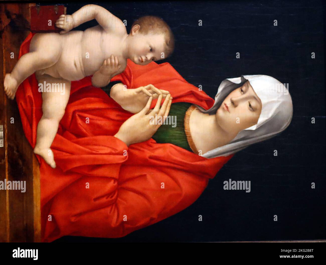 Louvre Abu Dhabi Kunst- und Zivilisationsmuseum. Jungfrau und Kind. Giovanni Bellini, Italien, Venedig 1480-1485. Vereinigte Arabische Emirate. Stockfoto