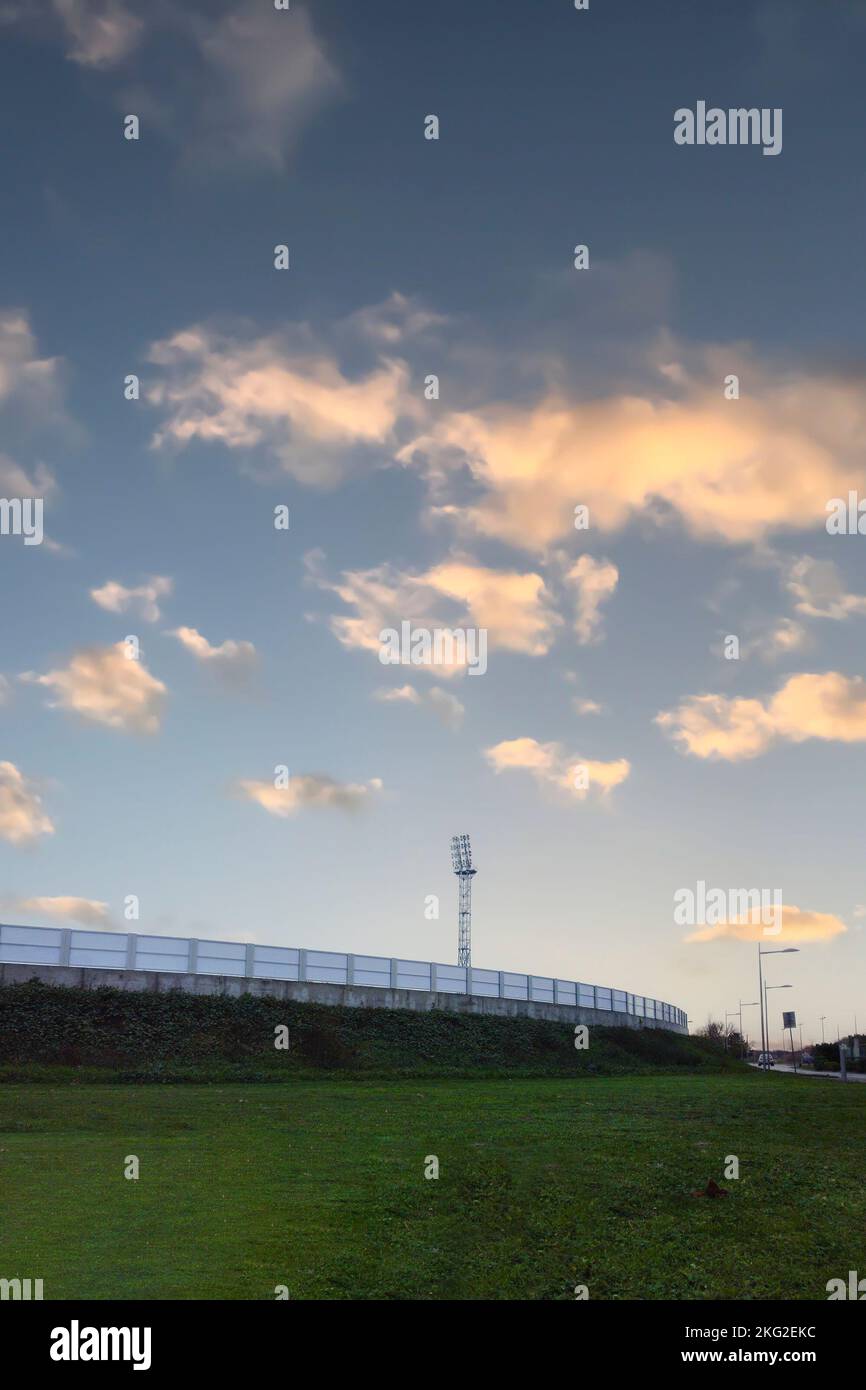 Fußballstadion mit von außen gesehen Stockfoto