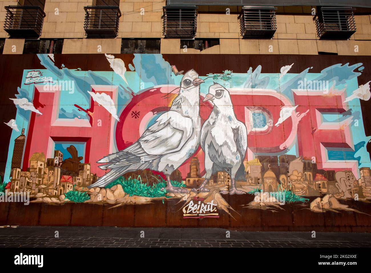 Street Art im Zentrum von Beirut, Libanon Stockfoto