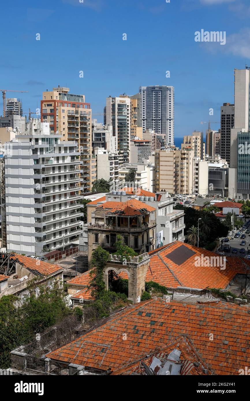Alte und neue Gebäude in Beirut, Libanon Stockfoto