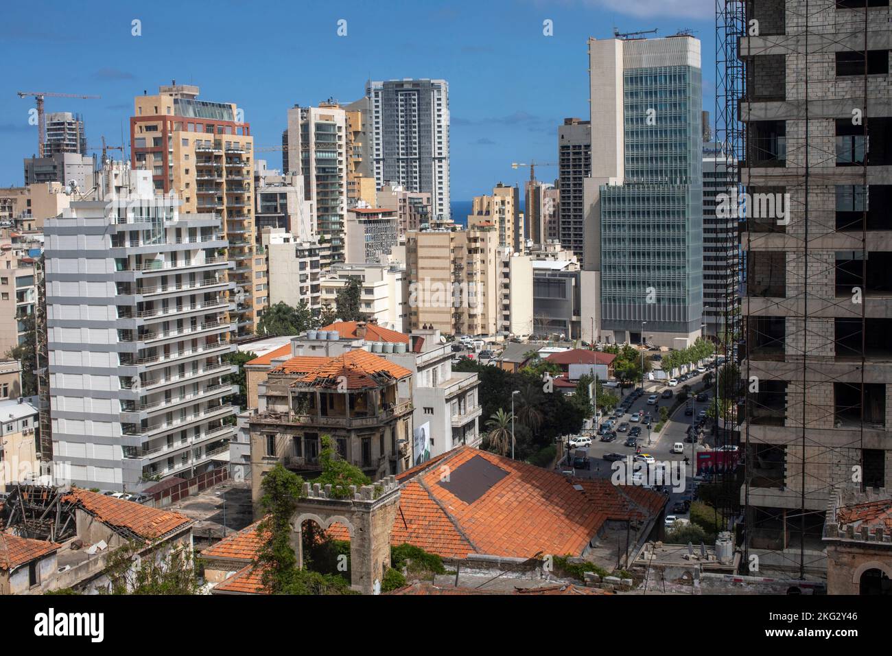 Alte und neue Gebäude in Beirut, Libanon Stockfoto