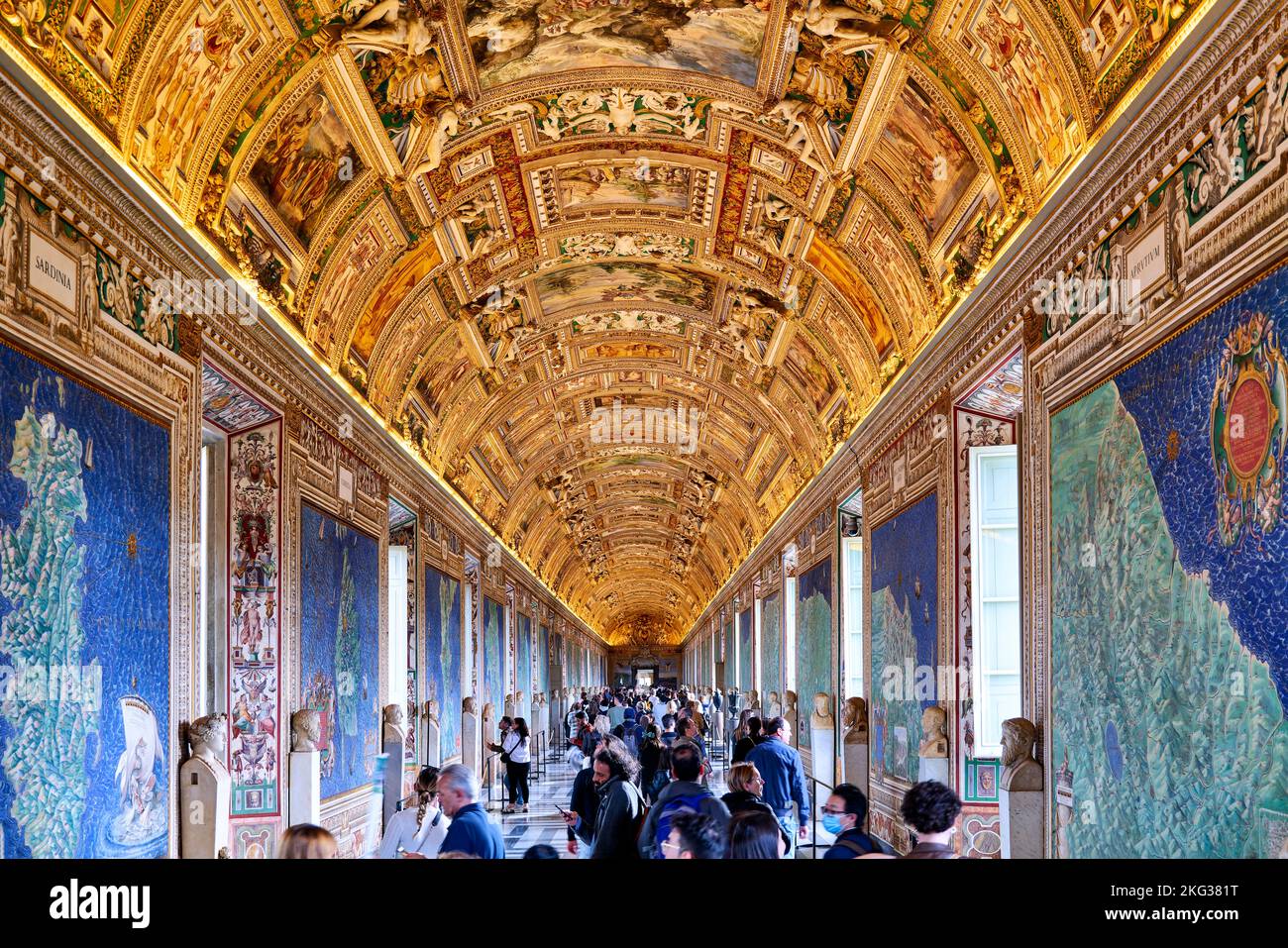 Rom Latium Italien. Die Vatikanischen Museen in der Vatikanstadt. Die Galerie der Karten Stockfoto