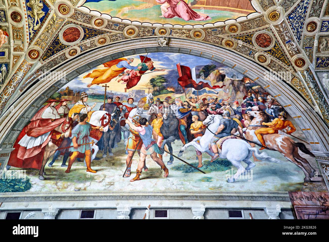 Rom Latium Italien. Die Vatikanischen Museen in der Vatikanstadt. Fresken in den Zimmern Raphael Stockfoto