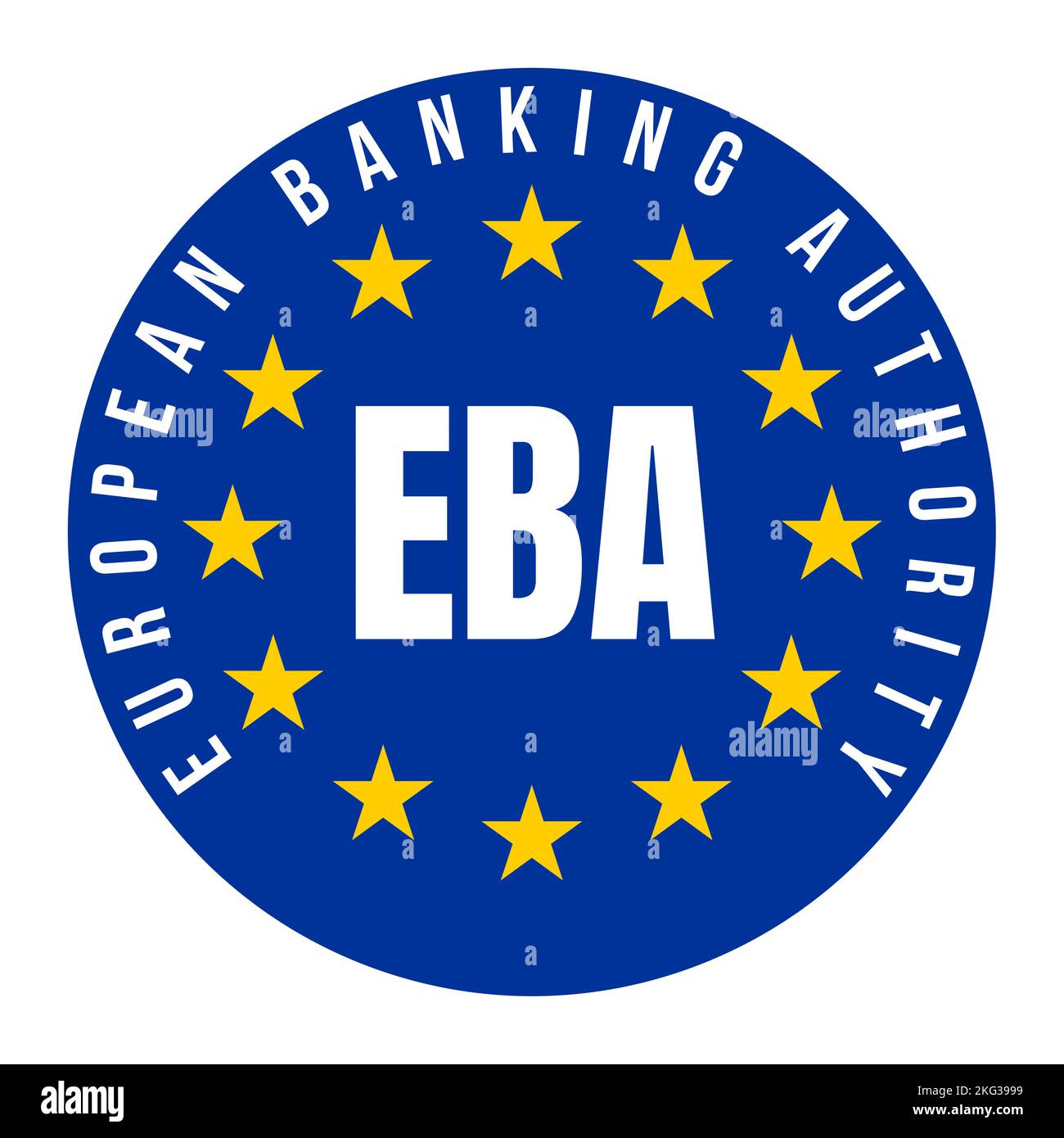 EBA, Symbol für europäische Bankenbehörde Stockfoto