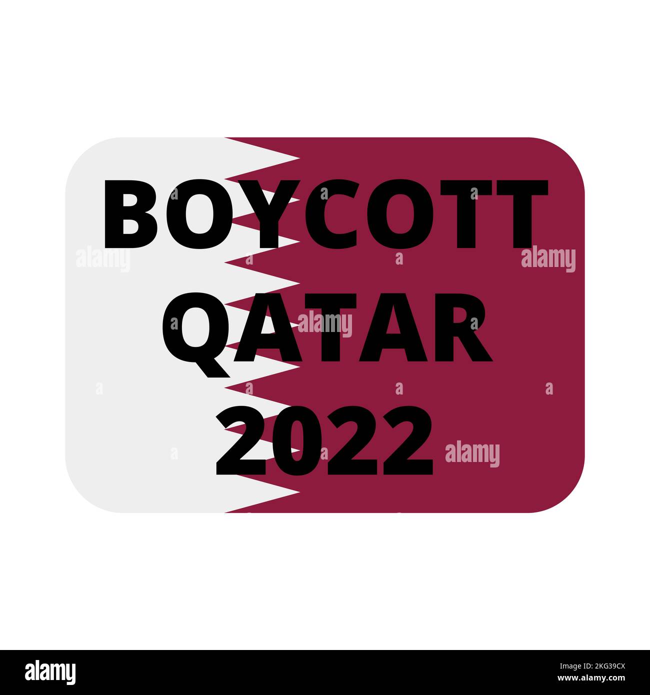 Symbol „Katar boykottieren 2022“ Stockfoto