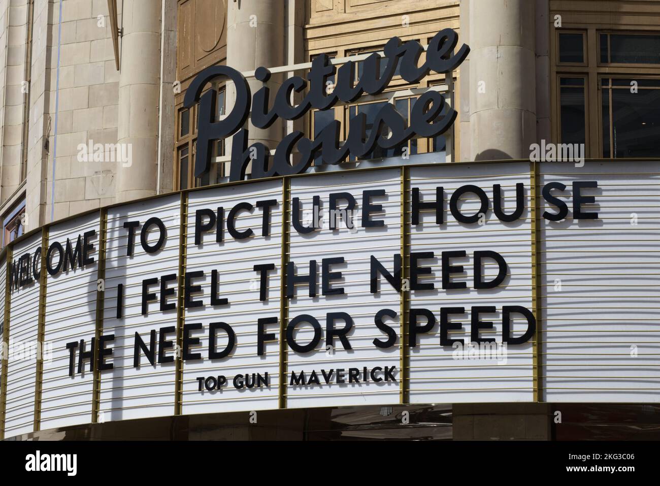 Bilderhaus Fulham, wirbt für den Top-Waffenfilm-Maverick Stockfoto