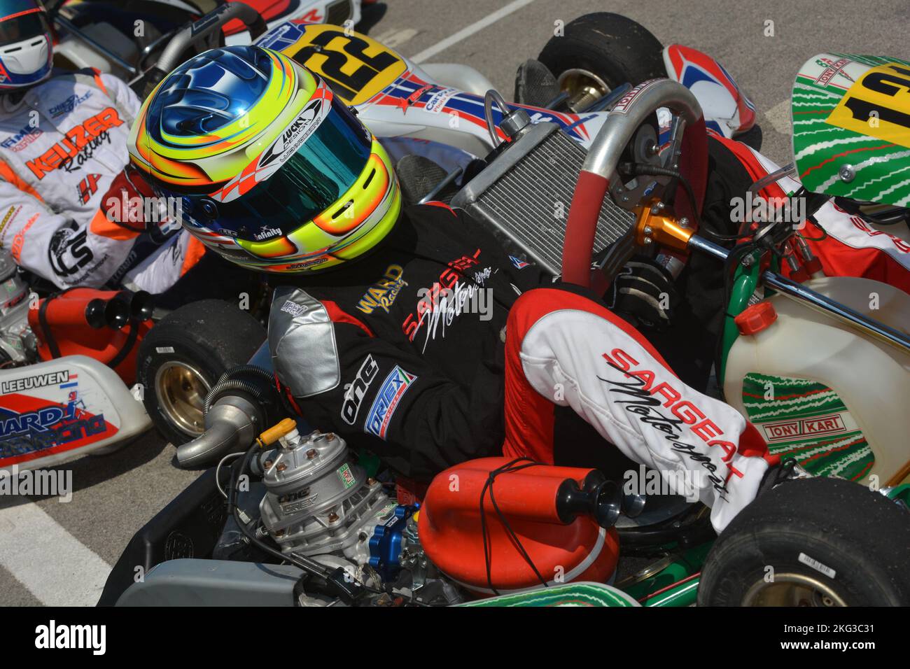 Logan Sargeant ist ein amerikanischer Rennfahrer, 2022 trat er mit Carlin an der FIA Formel 2-Meisterschaft an, er wird für Williams Racing in der Formel-1-Weltmeisterschaft 2023 fahren, nachdem er über die Williams Driver Academy seinen Abschluss gemacht hat. Stockfoto