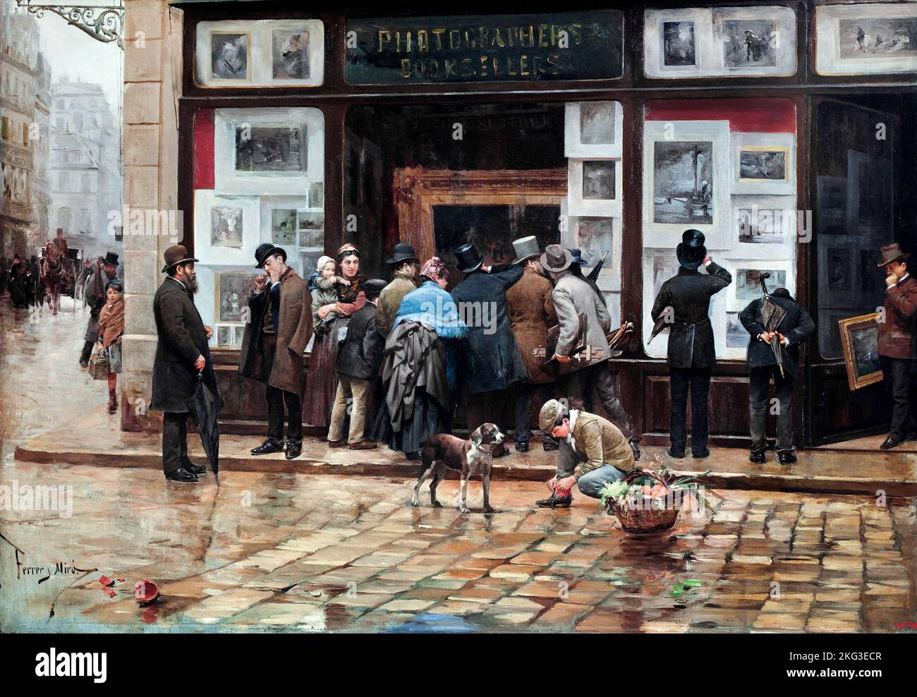 Joan Ferrer Miro; Öffentliche Ausstellung eines Bildes; um 1888; Öl auf Leinwand; Museu Nacional d'Art de Catalunya, Barcelona, Spanien. Stockfoto