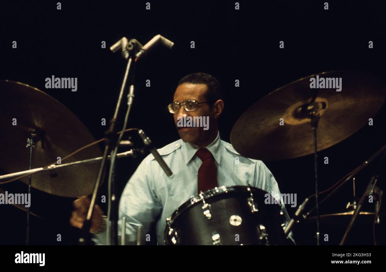 Philippe Gras / Le Pictorium - Max Roach - 21/7/2011 - Frankreich / Ile-de-France (Region) / Paris - Max Roach Konzert in Paris im Jahr 1977 Stockfoto