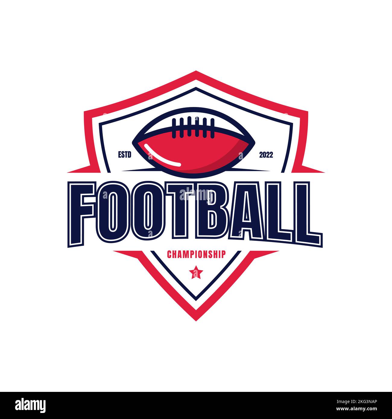 American Football Championship Logo Vorlage, Vektor-Illustration, Emblem-Design, Champions League, Fußball-Abzeichen Stock Vektor