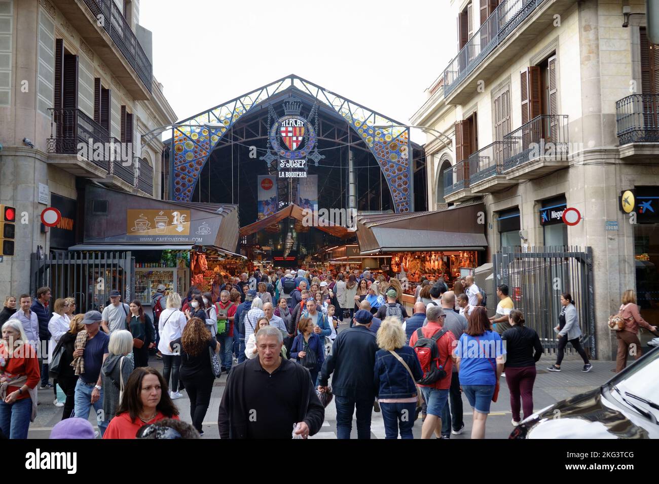Market de la Boqueria, La Rambla, Barcelona Stockfoto