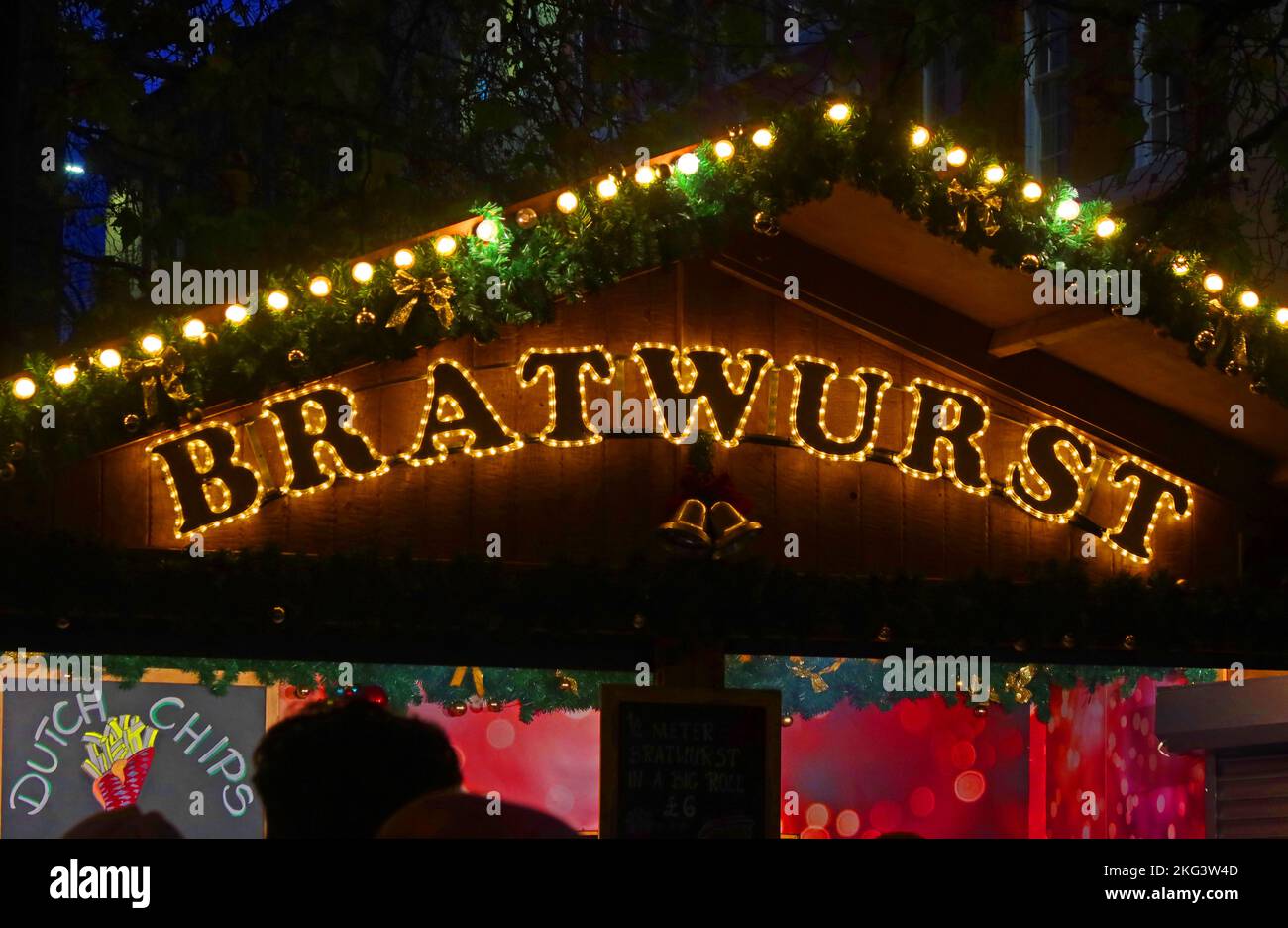 Stadtzentrum von Manchester, Weihnachtsmarkt, St. Anns Square, Manchester, England, UK, M2 7PW Stockfoto