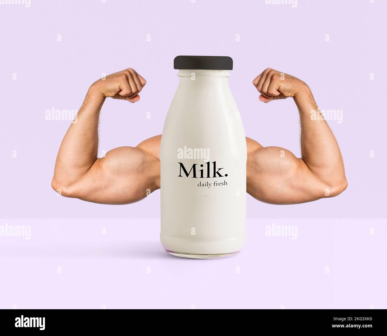 Milch für Bodybuilding Stockfoto