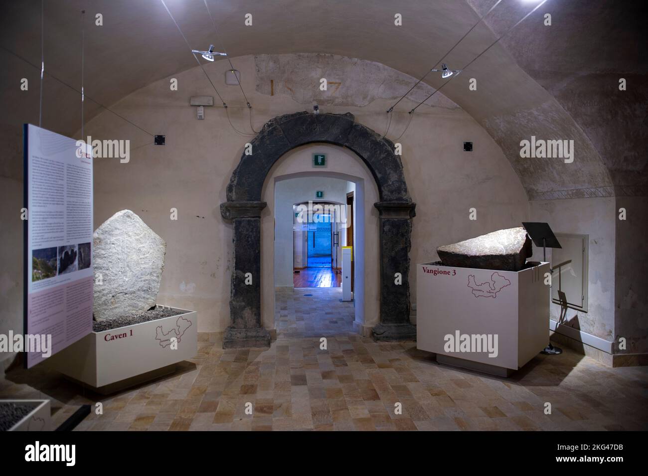 Europa, Italien, Lombardei, Teglio, Valtellina, Palazzo Besta, museo, Antiquarium Tellinum Stockfoto