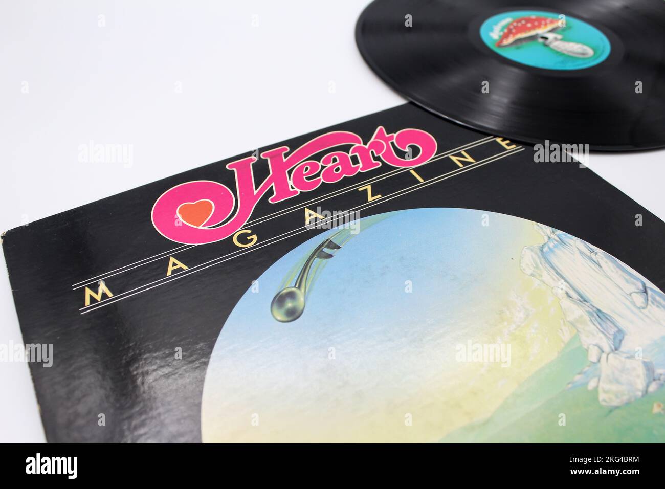 Hard Rock und Folk Rock Band, Herzmusik Album auf Vinyl LP Disc. Titel: Album-Cover der Zeitschrift Stockfoto