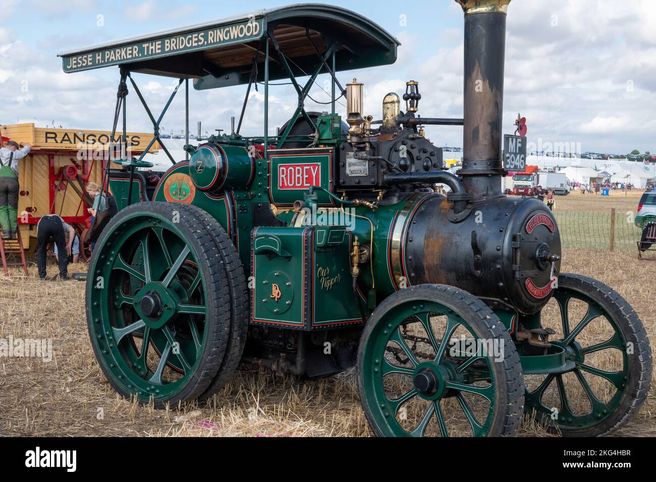 Tarrant Hinton.Dorset.Vereinigtes Königreich.August 25. 2022.Ein restaurierter Robey und Co-Zugmotor aus dem Jahr 1924 ist auf der Great Dorset Steam Fair zu sehen Stockfoto