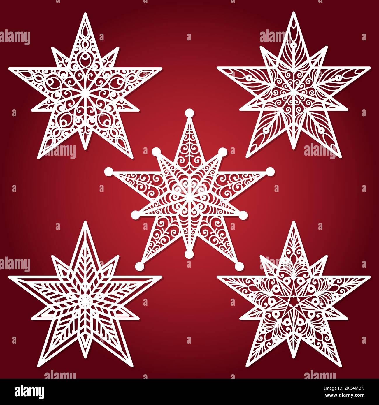 Durchbrochener Weihnachtsstern. Schablone zum Laserschneiden von Papier,  Holz, Metall. Fr die Gestaltung von Weihnachten und Neujahr Dekorationen,  Weihnachtsdekorationen Stock-Vektorgrafik - Alamy