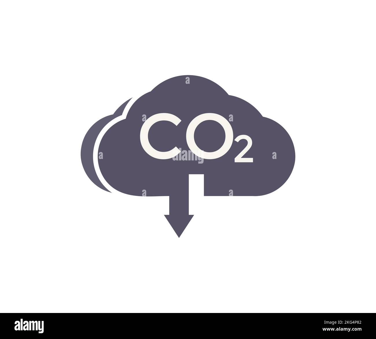 CO2 Wolke, CO2 Emissionen Logo-Design. Kohlengaswolke, Luftverschmutzung durch Kohlendioxid. Globales ökologisches Abgas-Smog-Konzept. Begrenzung Der Globalen Erwärmung. Stock Vektor