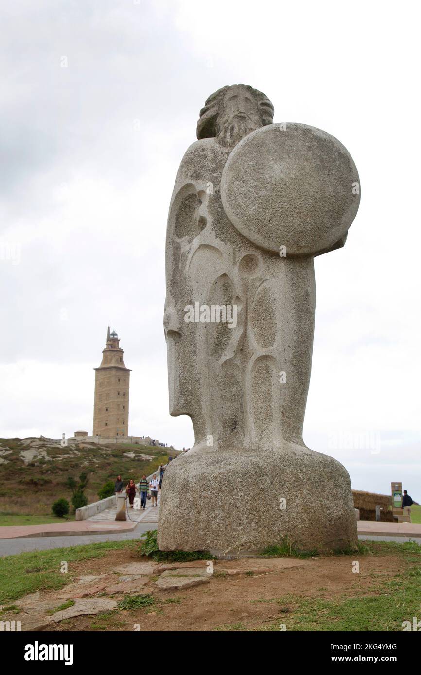 Der Turm des Herkules. Der älteste bekannte Leuchtturm. La Coruña, Galicien, Spanien. Stockfoto