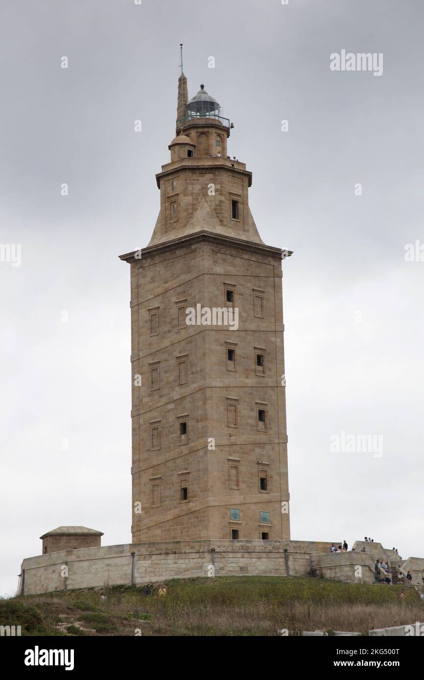Der Turm des Herkules. Der älteste bekannte Leuchtturm. La Coruña, Galicien, Spanien. Stockfoto