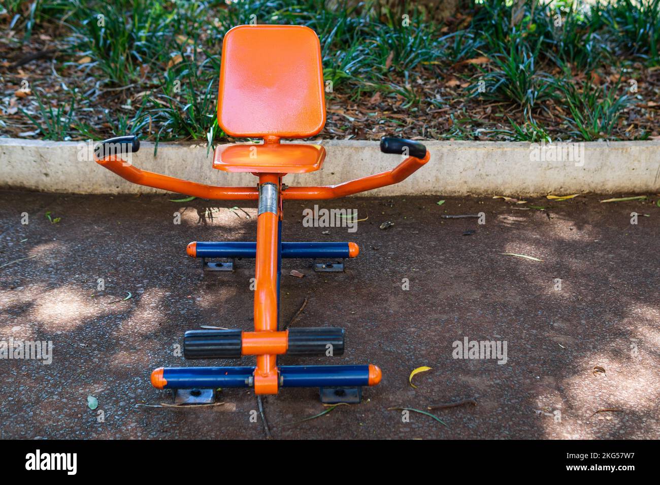 Fitnessgeräte für Ruderausflüge im Parque Rosinha Cadar in Belo Horizonte, Brasilien. Stockfoto
