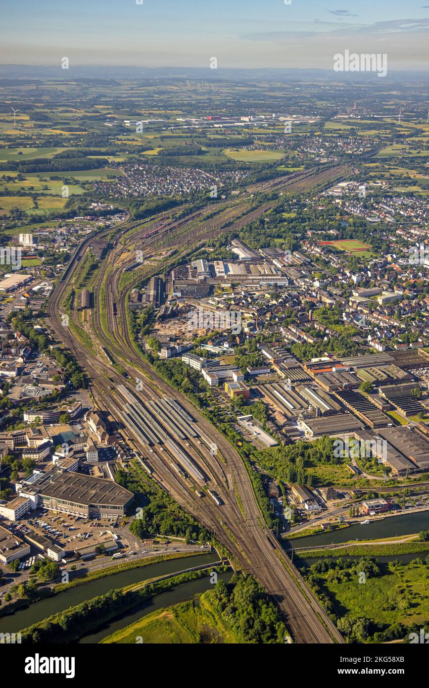 Luftaufnahme, Hamm Hauptbahnhof, Güterbahnhof, Zentrum, Hamm