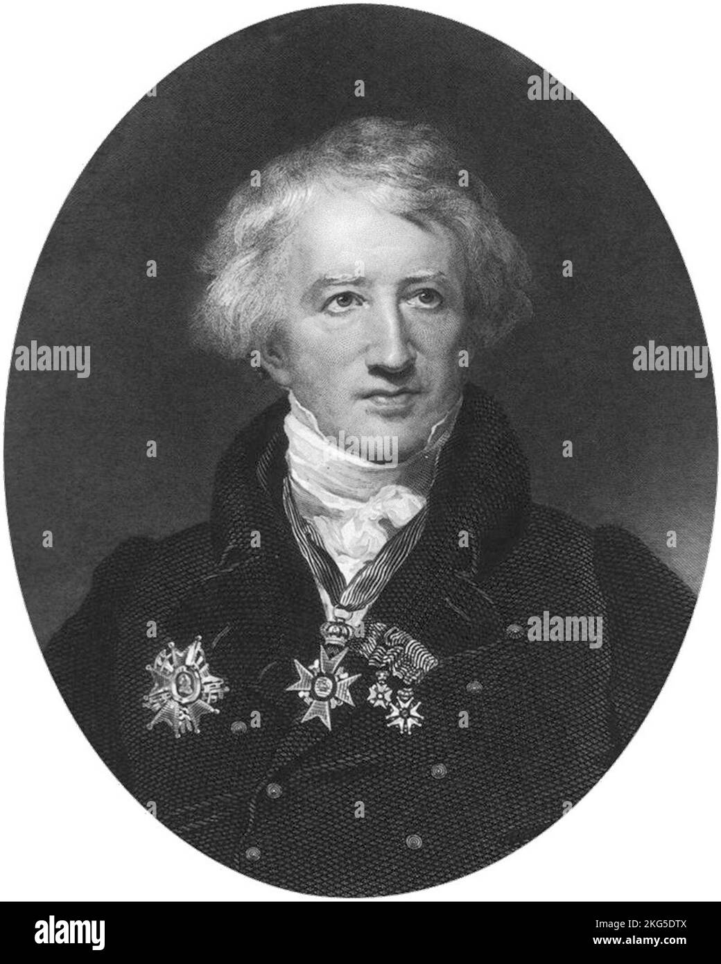 Baron Georges Cuvier (1769-1832) Porträt von François-André Vincent, 1795 Jean Léopold Nicolas Frédéric, Baron Cuvier, Jean Leopold Nicolas Frederic Cuvier (1769 – 1832), Georges Cuvier, französischer Naturforscher und Zoologe, manchmal auch als "Gründungsvater der Paläontologie" bezeichnet. Stockfoto