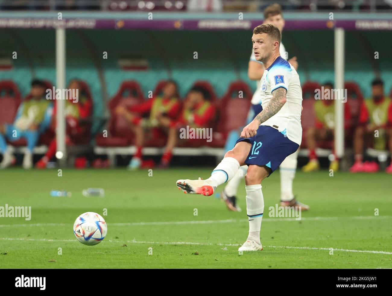 Kieran Trippier von England während der FIFA Weltmeisterschaft 2022, Gruppe-B-Fußballspiel zwischen England und dem Iran am 21. November 2022 im Khalifa International Stadium in Doha, Katar - Foto Jean Catuffe / DPPI Stockfoto