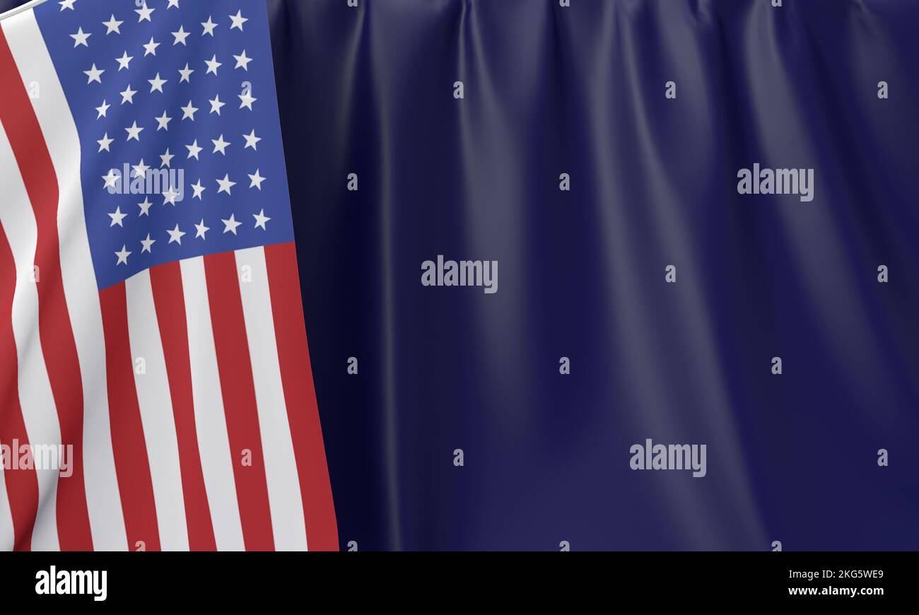 Vereinigte Staaten von amerika usa Flagge Land nationales Symbol blauer Stern Hintergrund Tapete kopieren Raum Präsident Demokratie Patriotismus Feier Freiheit Stockfoto