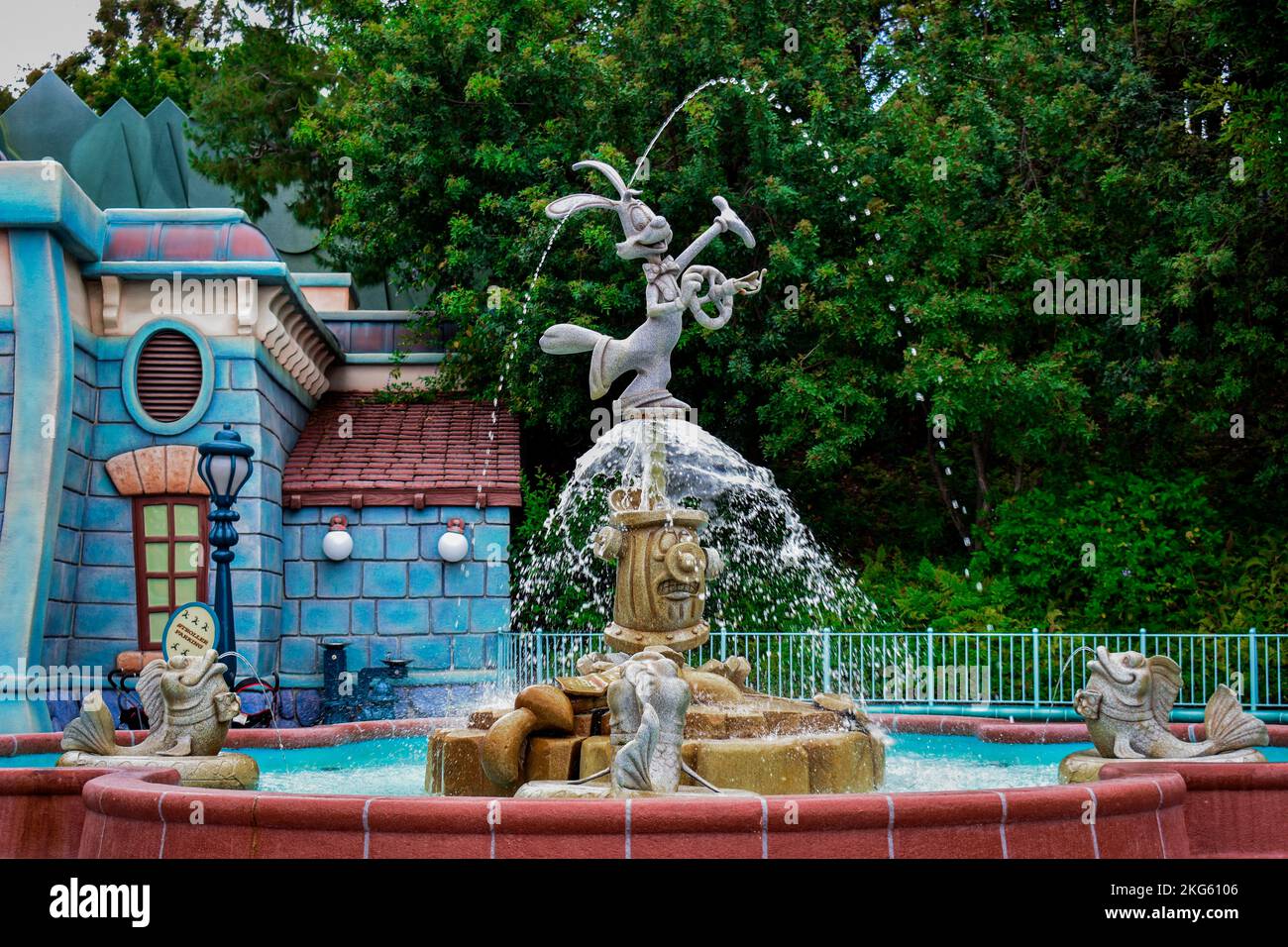Roger Rabbit Fountain, Toontown Disneyland Stockfoto
