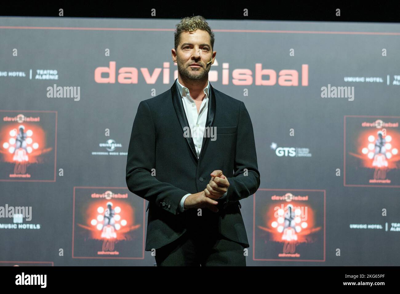 Madrid, Spanien. 21.. November 2022. Der Sänger David Bisbal war bei der Vorstellung seines neuen Konzerts im März 2023 im Albeniz Theater in Madrid zu sehen. (Foto: Atilano Garcia/SOPA Images/Sipa USA) Quelle: SIPA USA/Alamy Live News Stockfoto