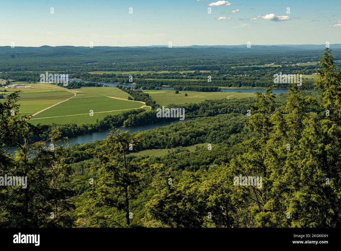 Der Blick vom Gipfel des Mount Holyoke in Hadley, Massachusetts Stockfoto