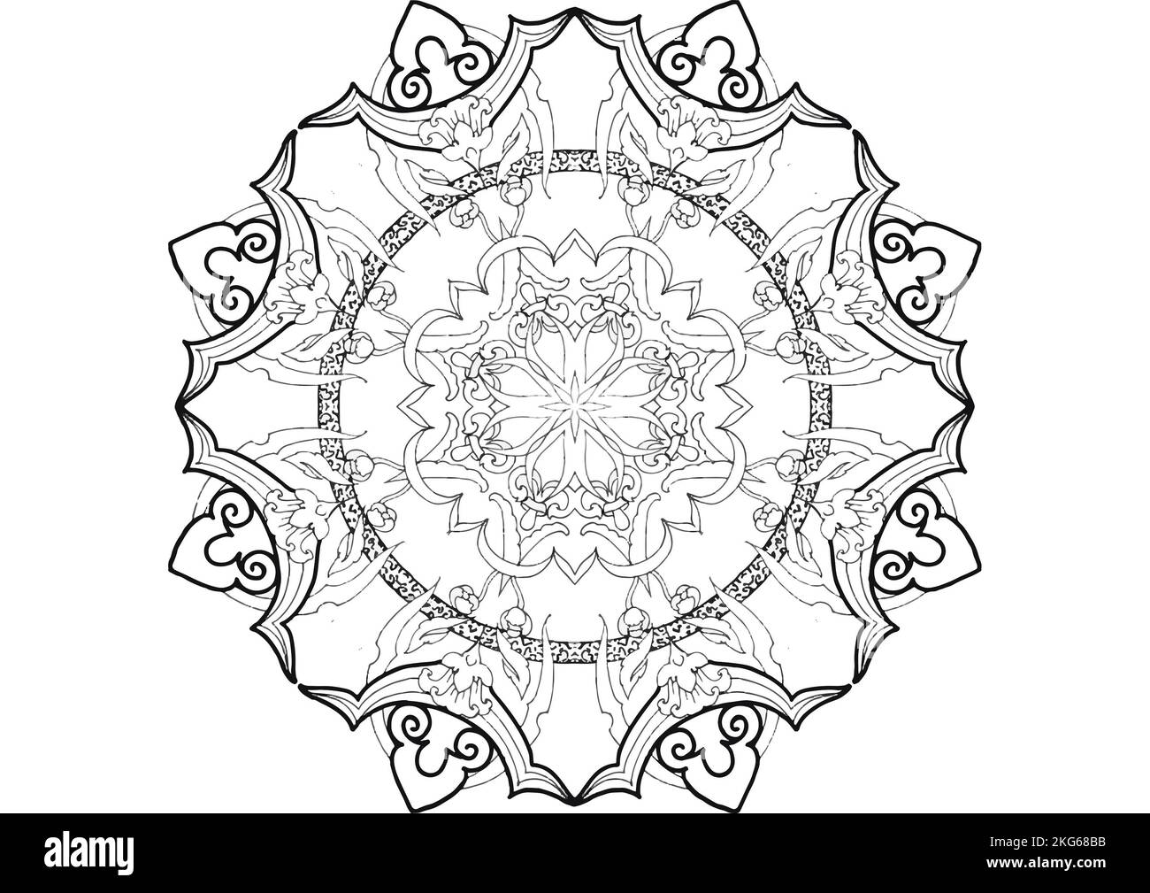 Mandala Pattern zum Ausmalen und Dekorieren, illustriert von Art by