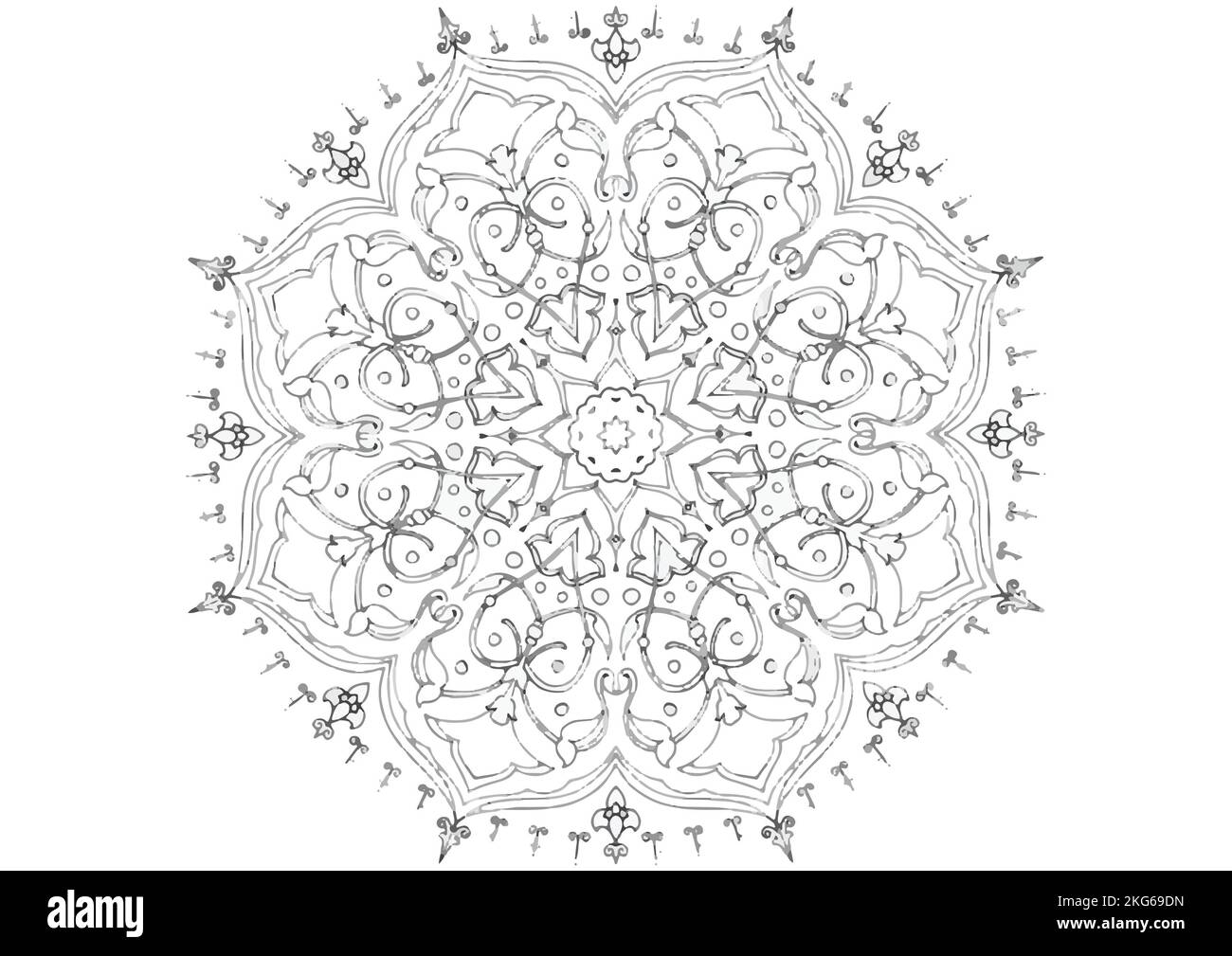 Mandala Pattern zum Ausmalen und Dekorieren, illustriert von Art by Uncle Stockfoto