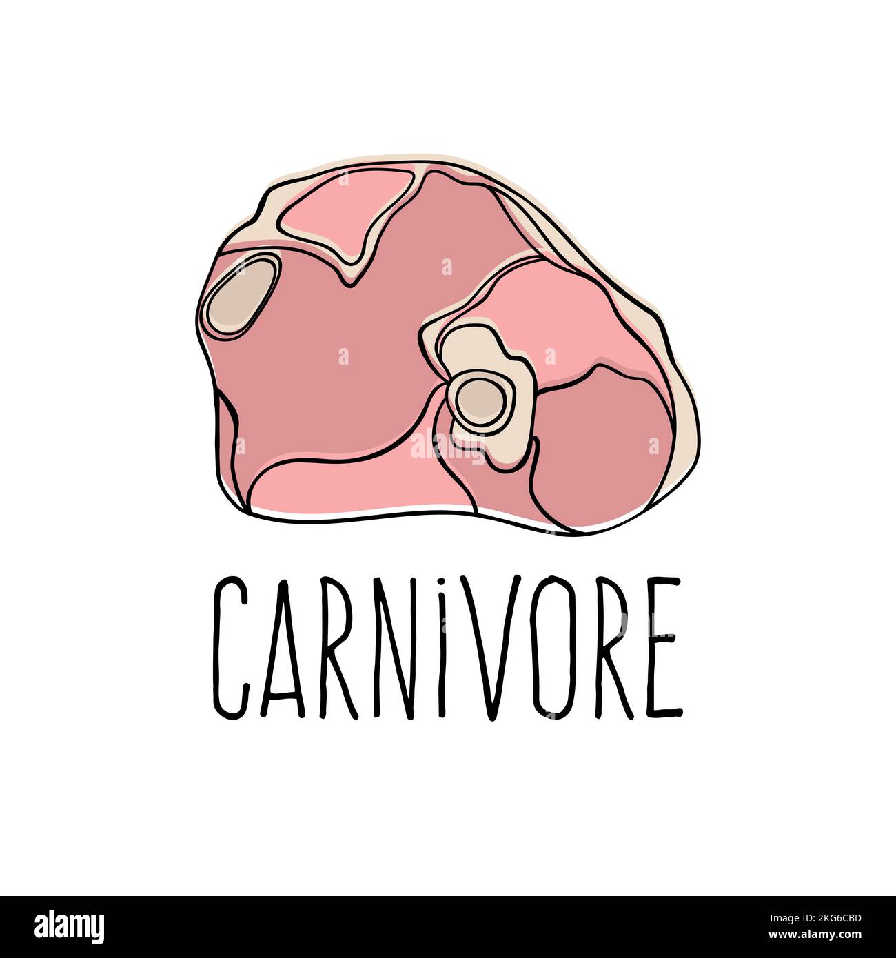 CARNIVORE Gesunde richtige Ernährung Verstand Diät Nahrung organische Vector Illustration Medizin eingestellt Stock Vektor