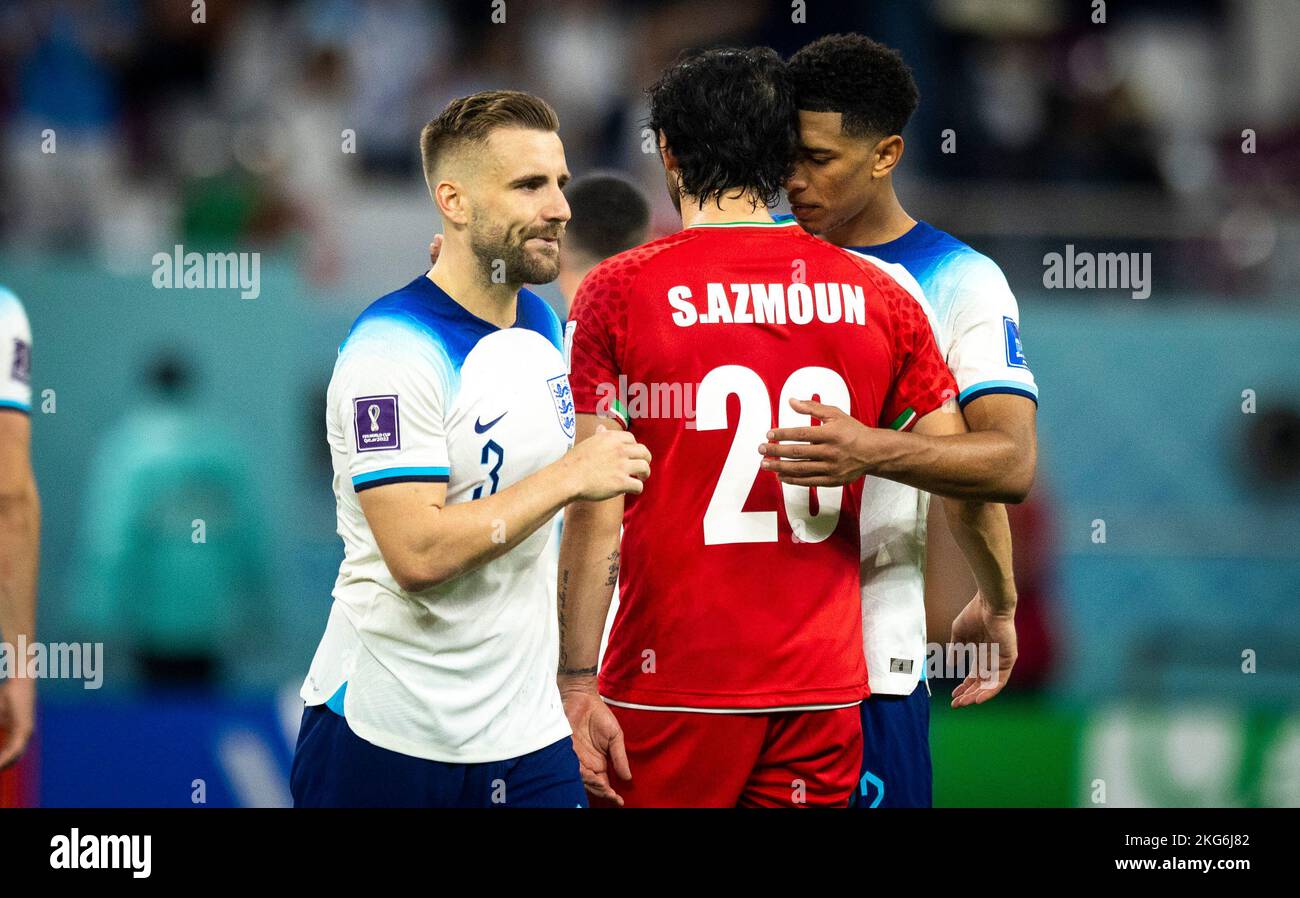 Doha, Katar. 21.. November 2022. Luke Shaw (England), Jude Bellingham