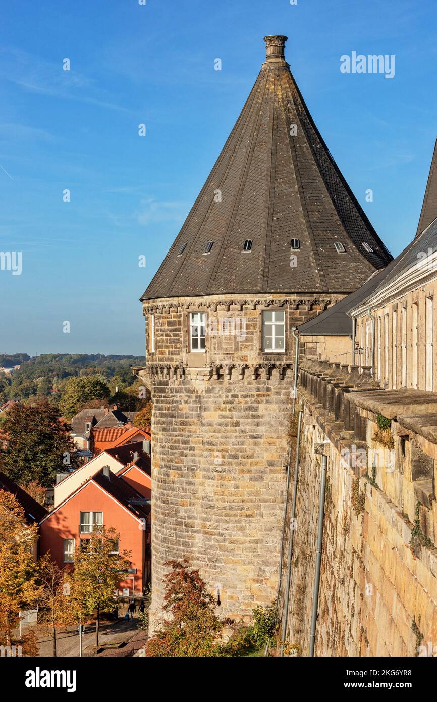 Turm des Schlosses Bentheim in Bad Bentheim, Niedersachsen Stockfoto