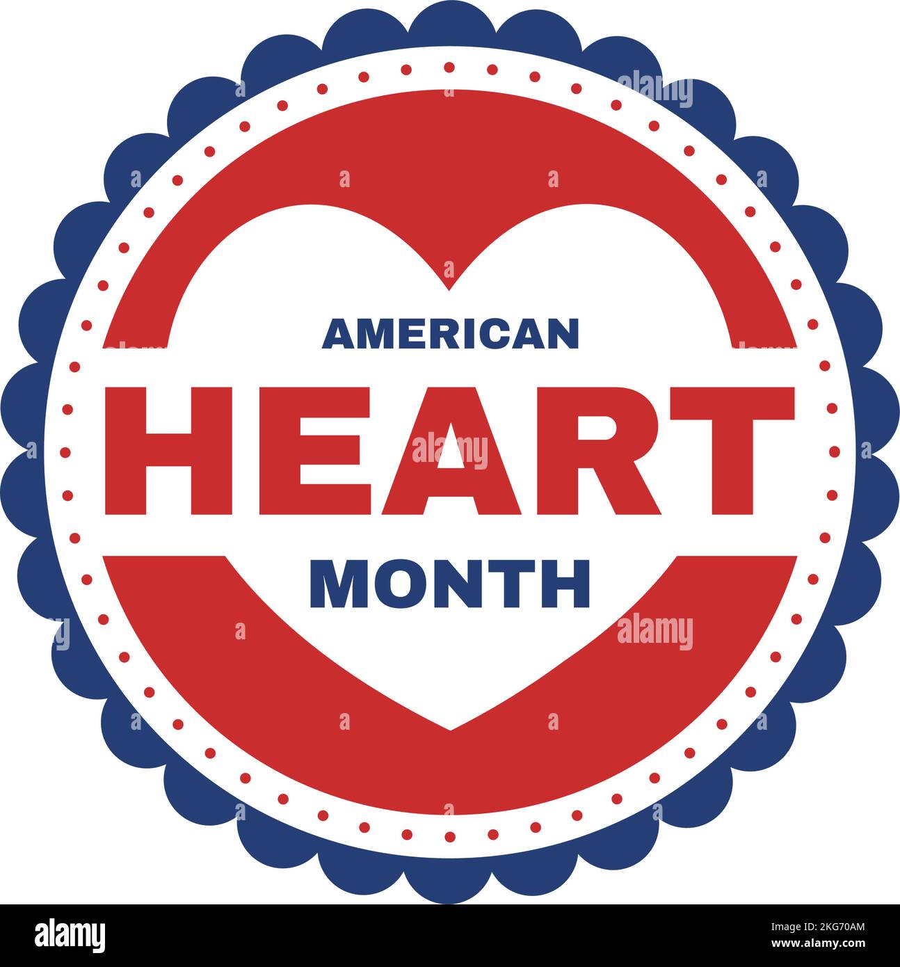 Februar ist der amerikanische Herzmonat mit einem Impuls für Gesundheit und Überwindung von Herz-Kreislauf-Erkrankungen in flacher, handgezeichneter Vorlagenillustration Stock Vektor
