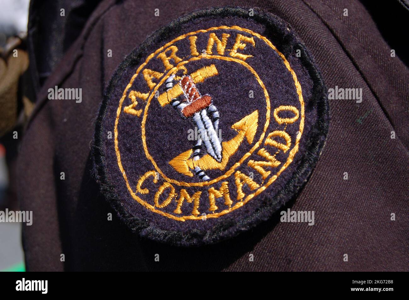 Präfektur Kanagawa, Japan - 14. April 2007: Patch der Spezialeinheit MARCOS (Marine Commandos) der indischen Marine. Stockfoto