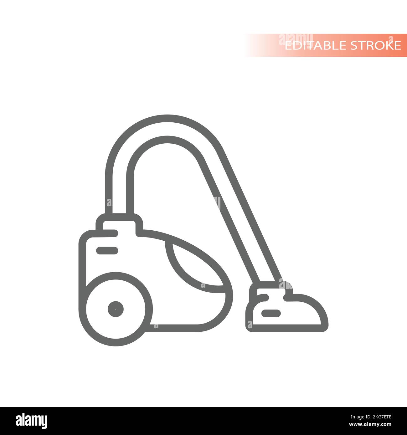 Linienvektorsymbol für Staubsauger. Symbol für Hausreinigungsgerät mit Umriss. Stock Vektor