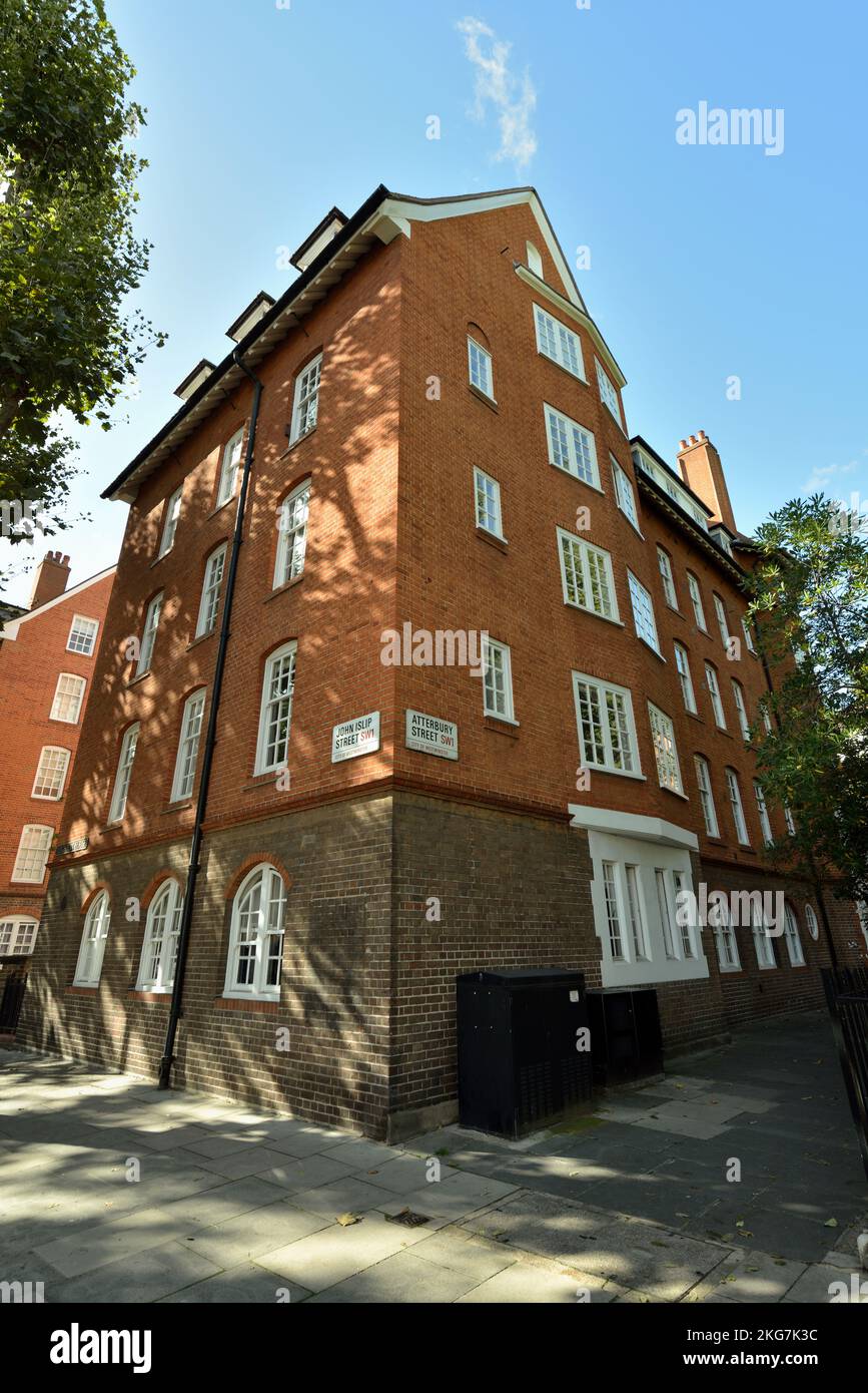 Millbank Estate, John Islip Street, Pimlico, Westminster, London, Vereinigtes Königreich Stockfoto