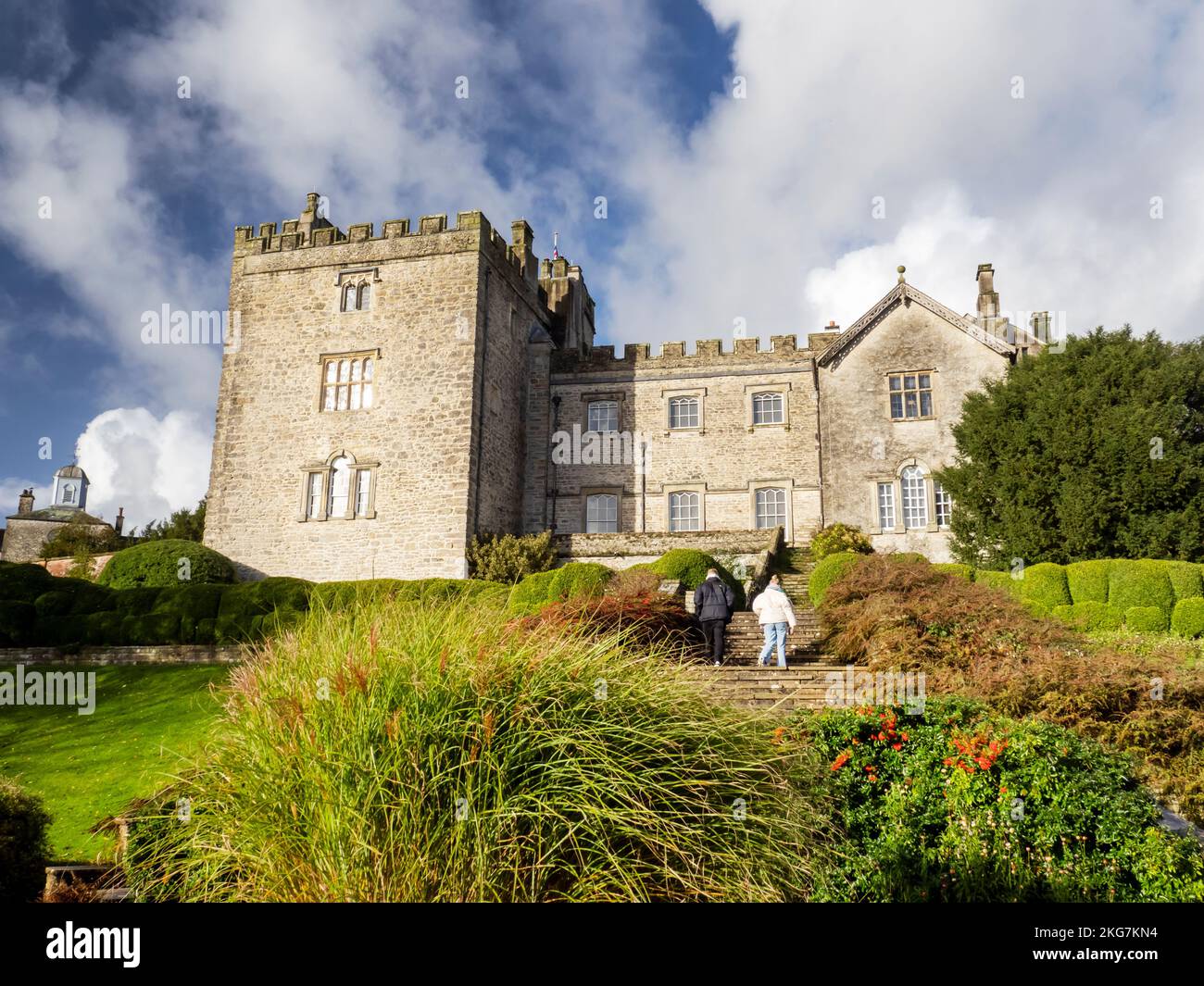 Sizergh Castle in der Nähe von Kendal, Cumbria, Großbritannien. Stockfoto
