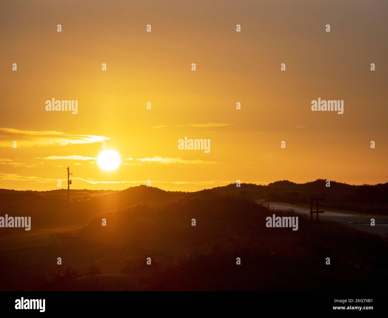 Sonnenaufgang über Walney Island, Barrow in Fuirness, Cumbria, Großbritannien. Stockfoto