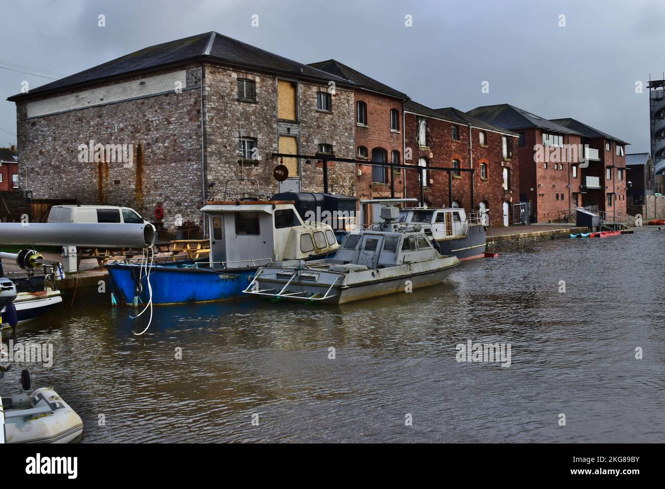 Flussbecken Des Exeter-Kanals. Stockfoto