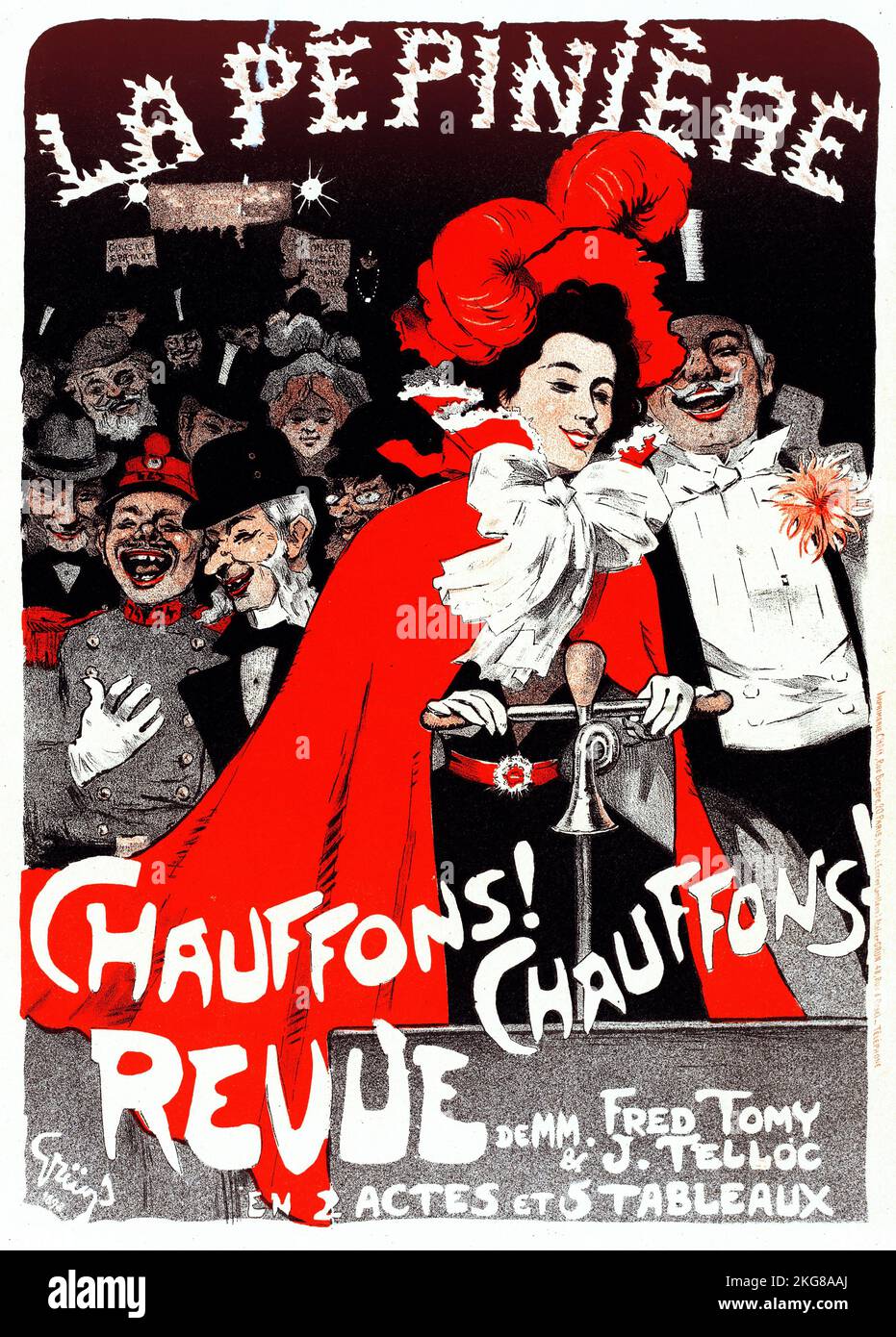 Affiche Pour Le Concert De La Pépinière ‘Chauffons! Chaufmons!“ (1899) Digital verbessert Stockfoto