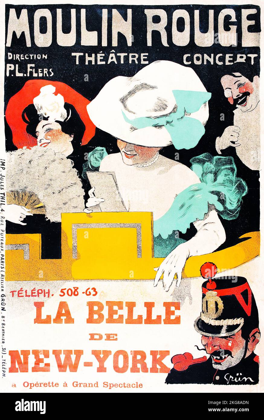 La Belle De New York (1895) Jules-Alexandre Grün (französisch, 1868-1934) - Digital improved Stockfoto