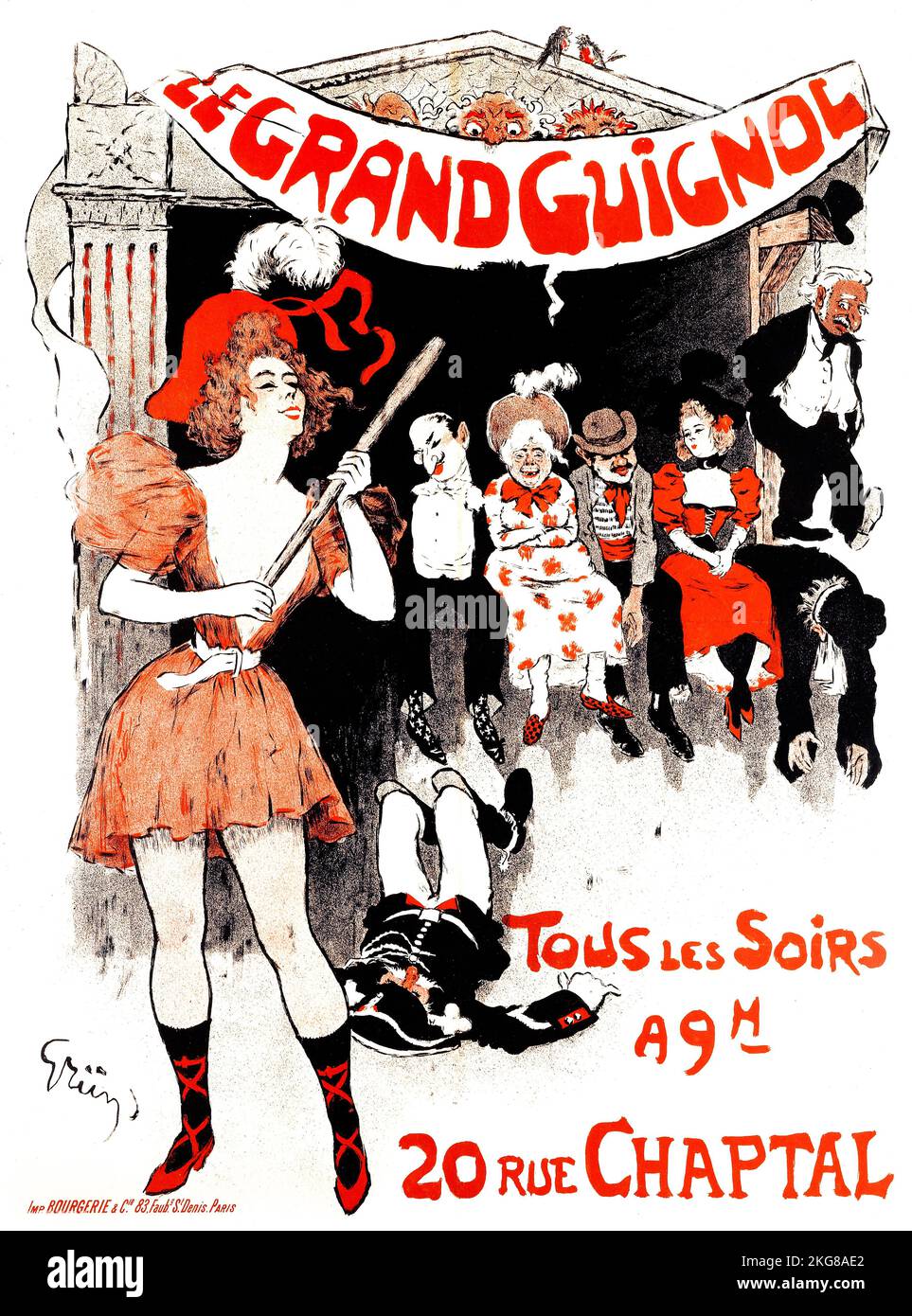 Le Grand Guignol, Tous Les Soirs (1880-1900) Jules-Alexandre Grün (französisch, 1868-1934) digital verbessert Stockfoto