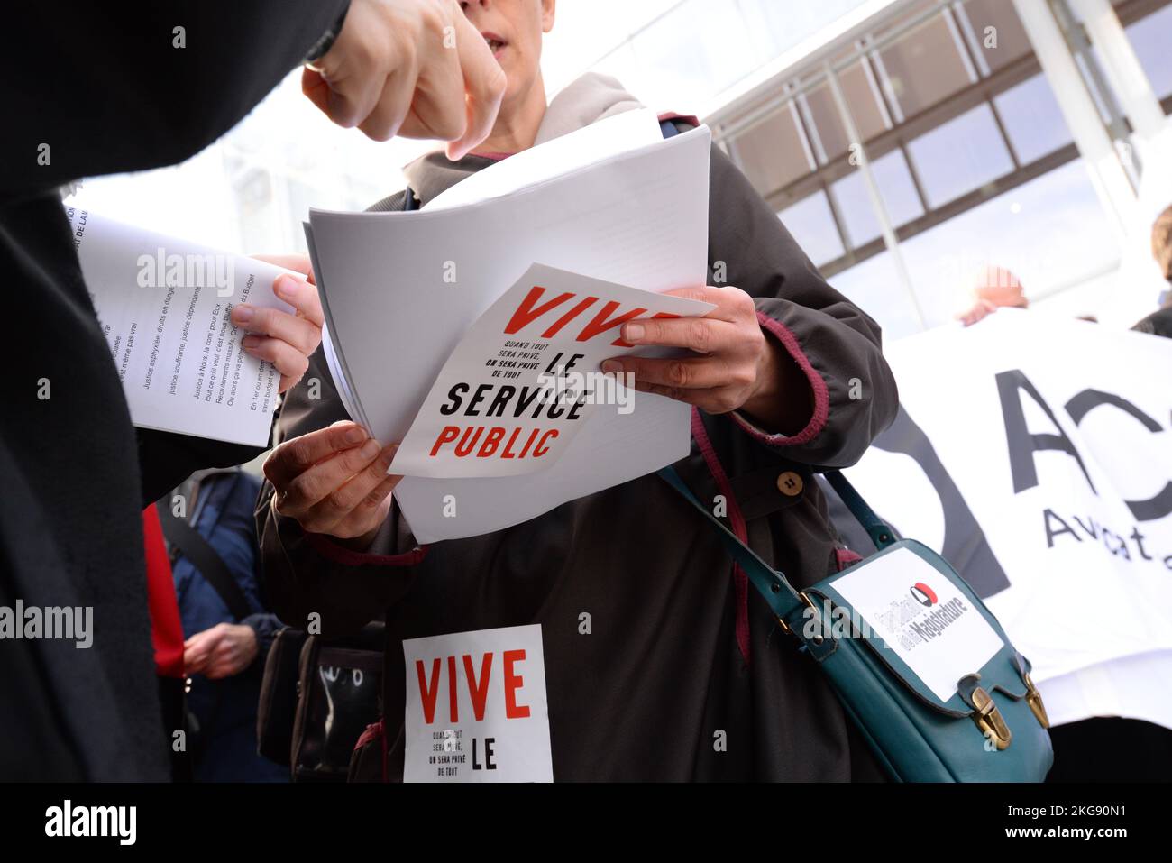 Manifestation des magistrats greffiers et avocats devant le Tribunal de Paris, pour alerter sur l'état précaire de la Justice en France Stockfoto